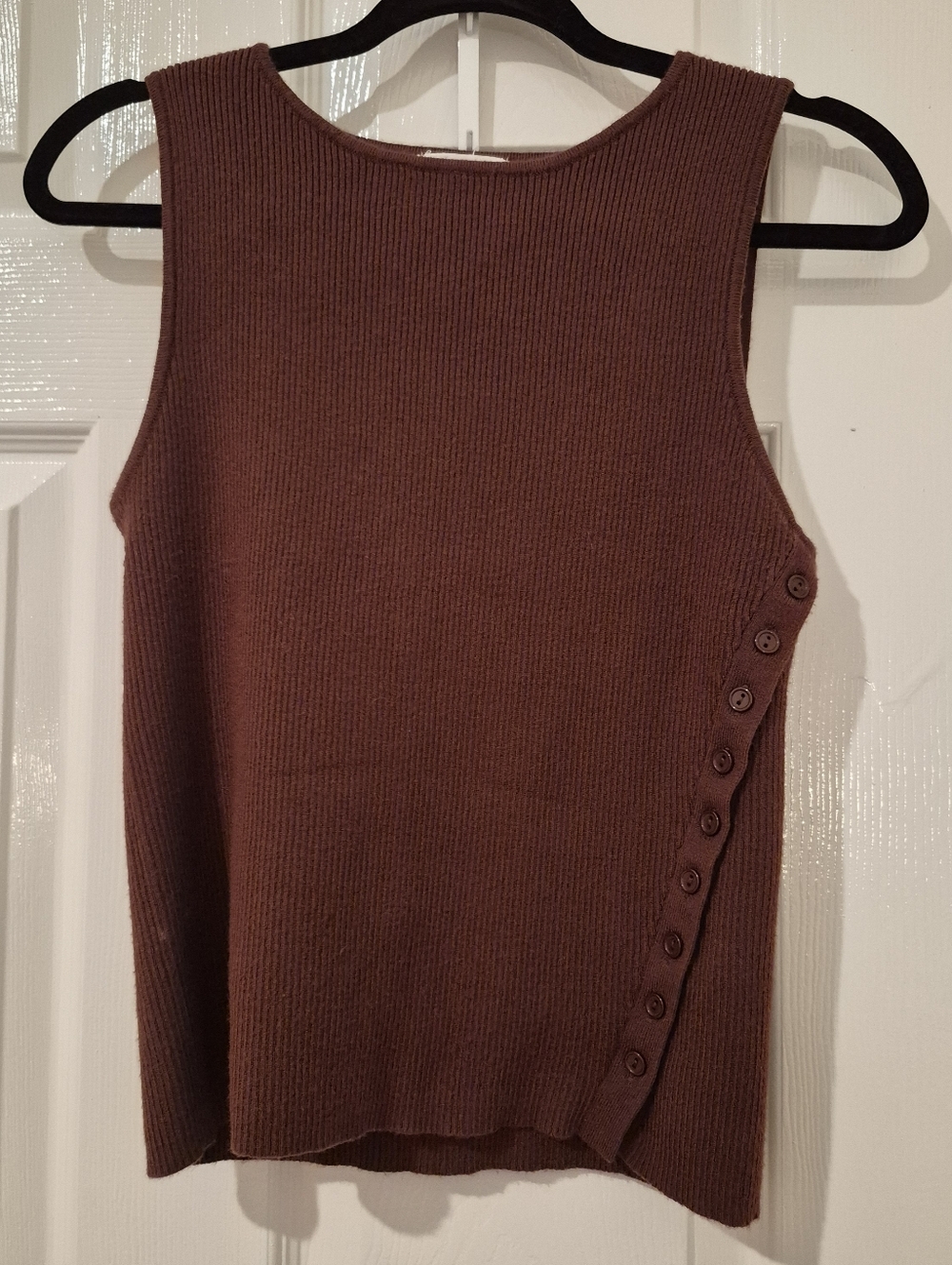 WILLOW & WIND | LARGE | BROWN RIBBED BUTTONED TANK TOP